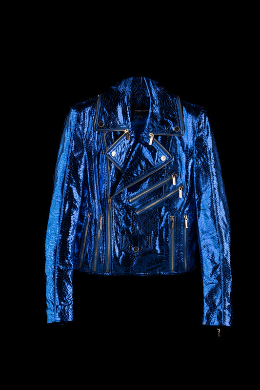 Lex Talio | Cobalt Bleu Biker Jacket