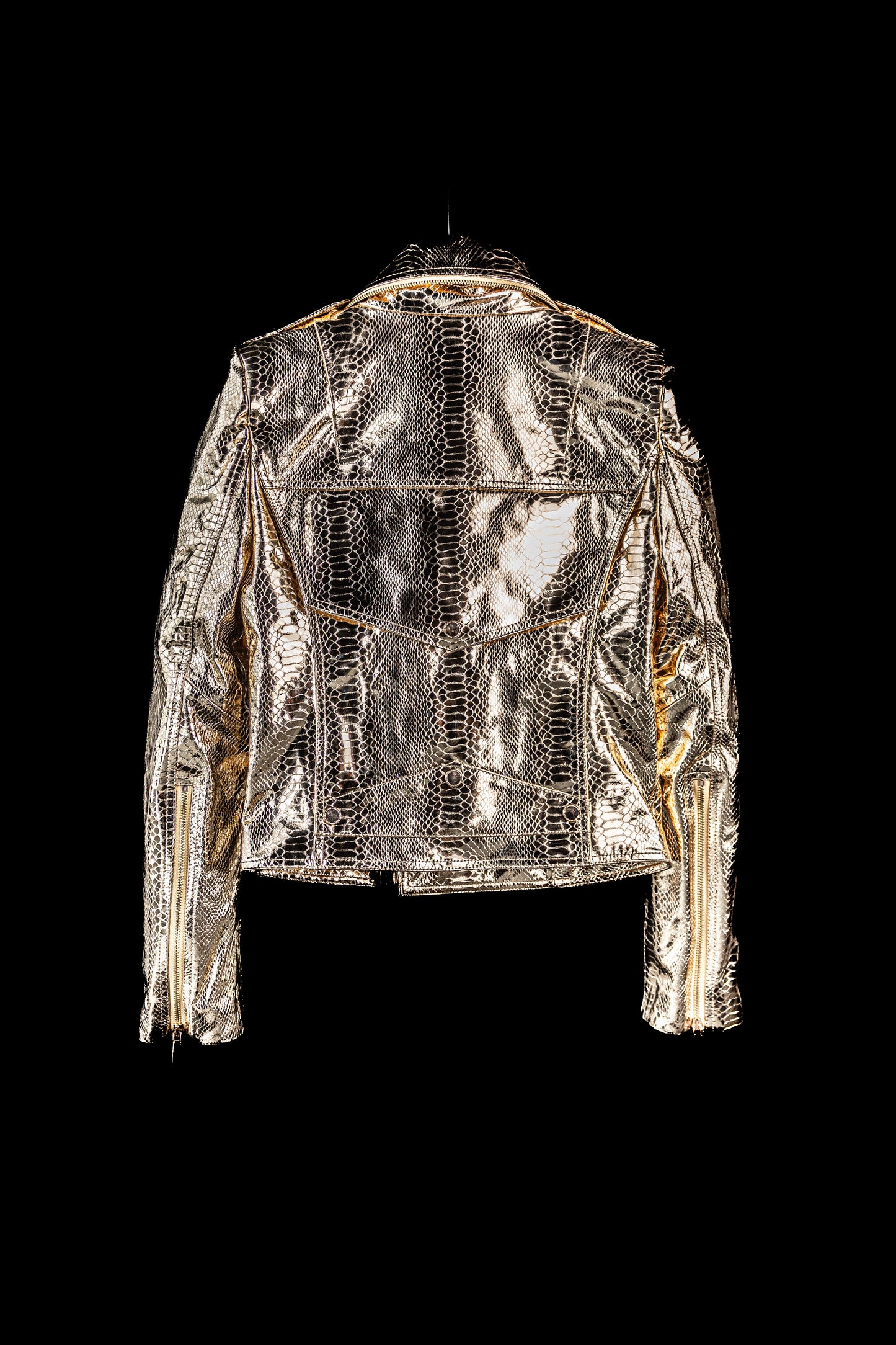 Lex Talio | White Gold Biker Jacket