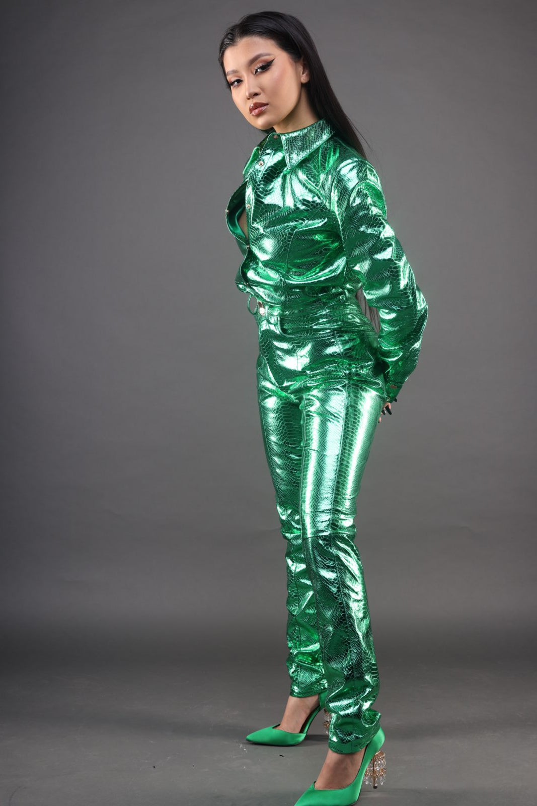 The Lex Talio | Kelly Green Python Pants